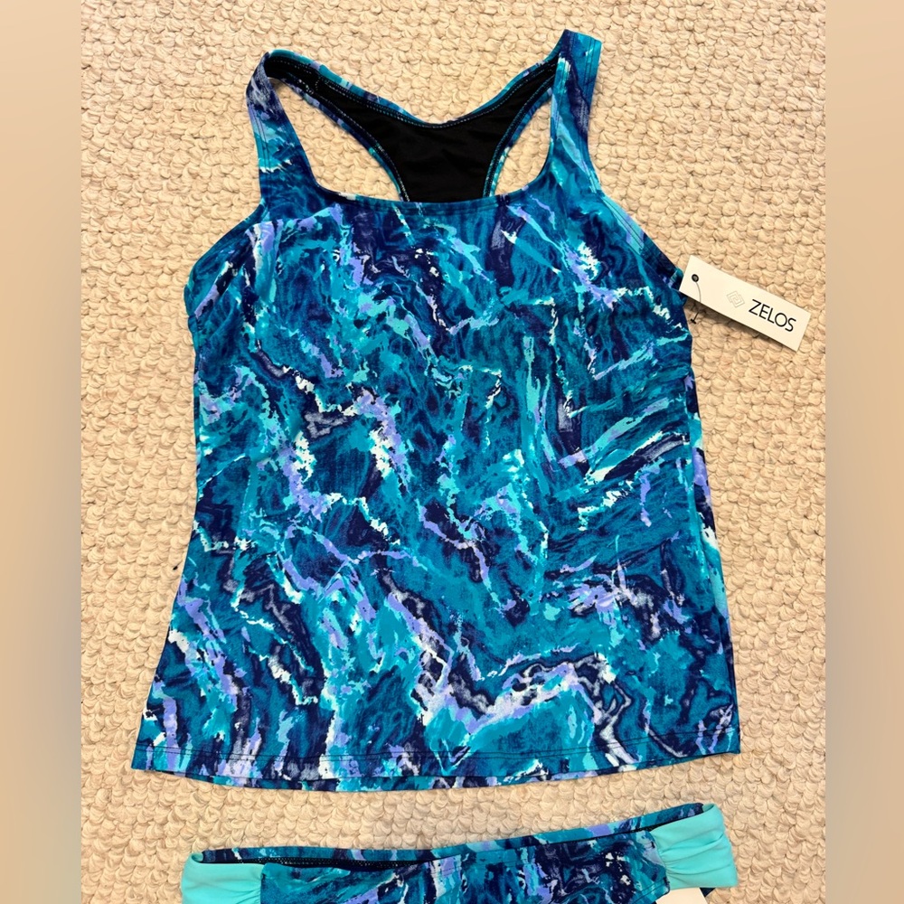 NWT - Zelos Tankini Top and Bottom - Sm/Med - Blue
